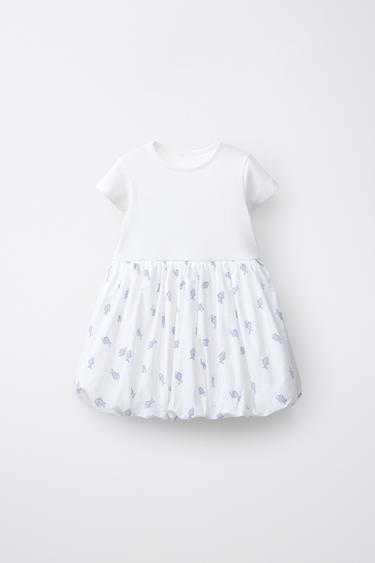 コントラストバルーンワンピースホワイト0Zaraのコントラストバルーンワンピース - ホワイト - 画像 0