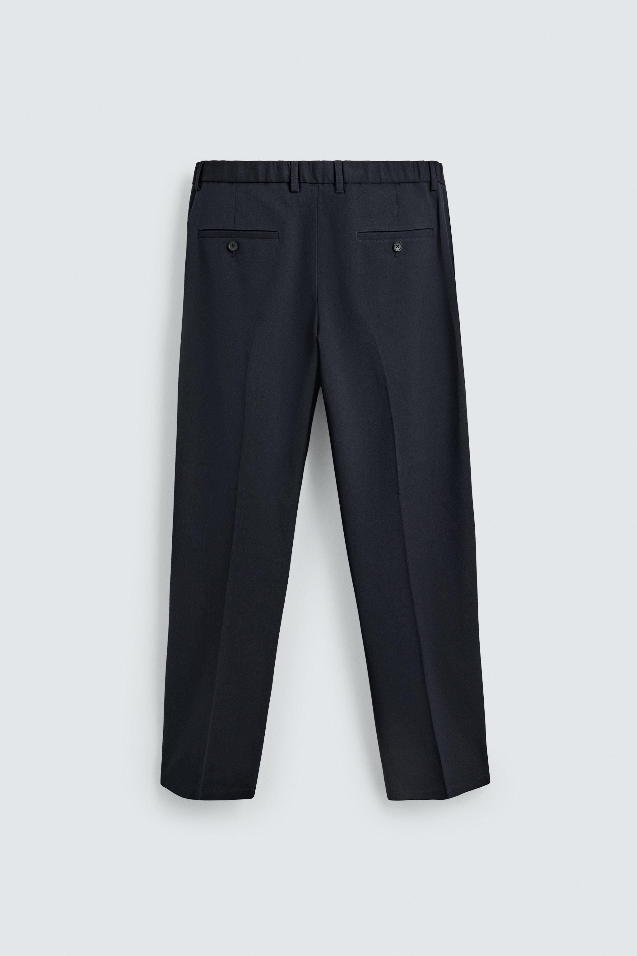 PANTALON REGULAR FIT EN LAINE SANS REPASSAGE