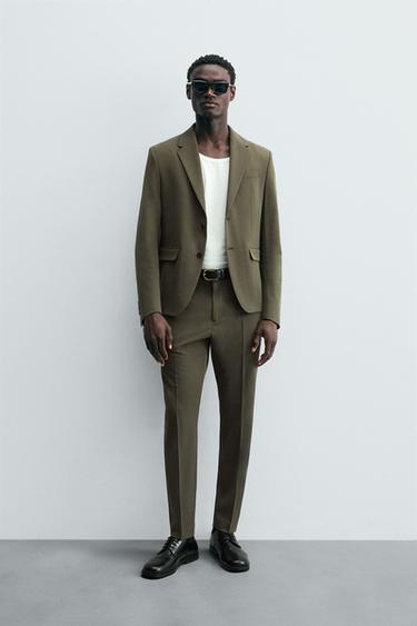 PANTALÓN TRAJE CONFORT - Marrón de Zara - Imagen 0