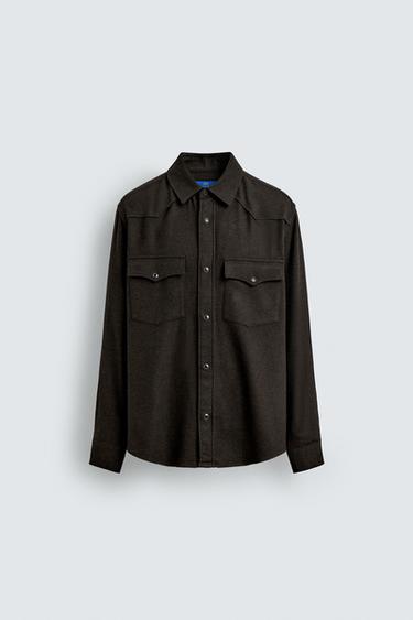 CAMISA WESTERN CON LANA AARON LEVINE X ZARA - Marrón oscuro de Zara