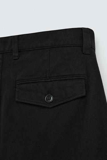 RELAXED FIT BERMUDA SHORTS WITH PLEATS - Black by Zara - Image 8