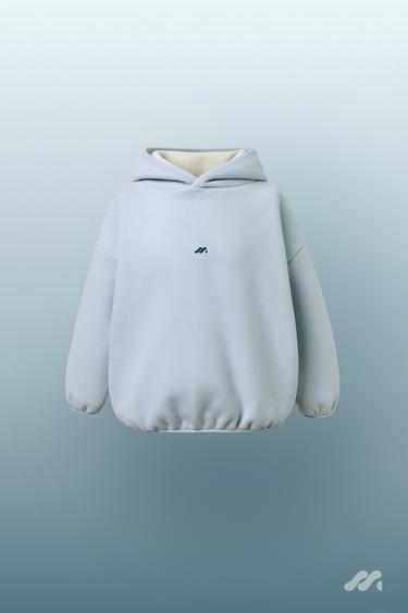 SWEAT À CAPUCHE EN POLAIRE AVEC LOGO - Bleu de Zara