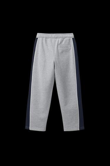 STRAIGHT FIT PLUSH TROUSERS WITH SIDE STRIPES - Grey marl by Zara