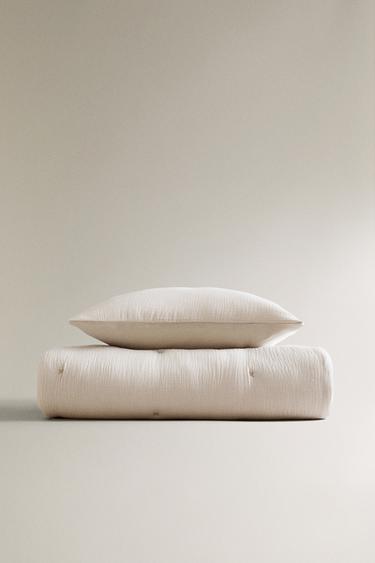 Zara CHILDREN’S QUILTED DOTTED COTTON QUILT - Stone