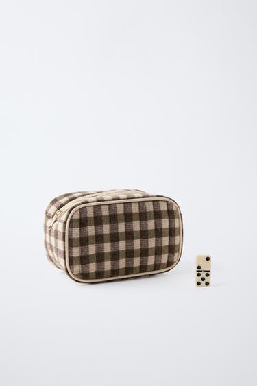 CHECK TOILETRY BAG - Brown by Zara - Image 4