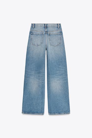 TRF WIDE-LEG HIGH-WAIST JEANS WITH CROSSOVER WAIST - Blue by Zara - Image 7