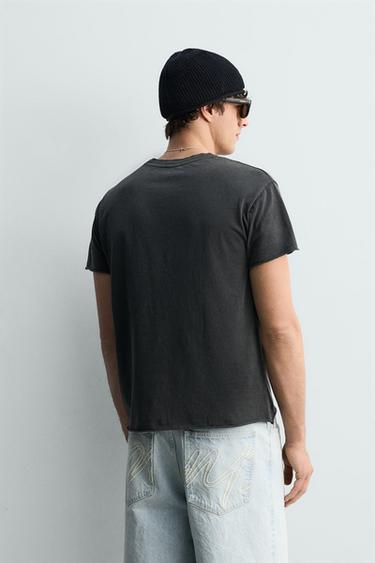T-SHIRT RELAXED FIT IMPRIMÉ DÉLAVÉ - Noir de Zara - Image 2