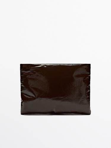 Zara Quilted nappa iPad case - Brown - Image 0