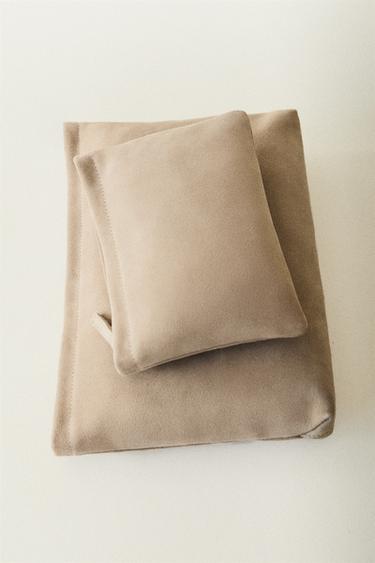 TROUSSE DE TOILETTE CROÛTE DE CUIR GRAND FORMAT - Blanc écru de Zara - Image 5