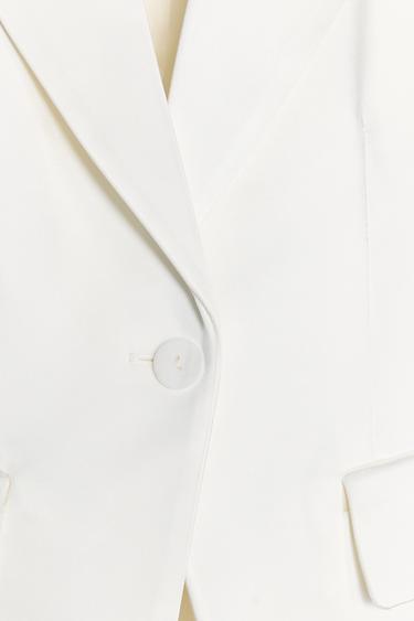 SATIN BLAZER - Oyster-white by Zara - Image 6