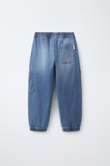 CARGO JOGGER JEANS — Mid-blue 2
