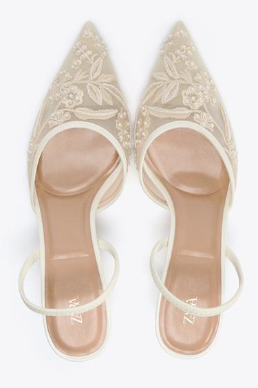 EMBROIDERED MESH SLINGBACKS - White by Zara - Image 5