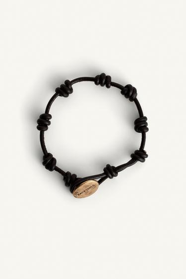 KNTTD LTHR BRCLT - Dark brown by Zara