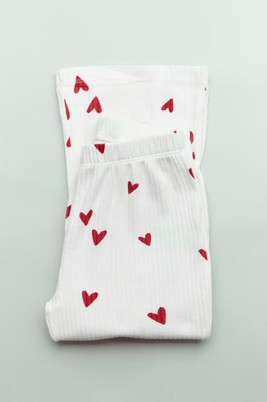 Zara 6-14 YEARS/ HEART PAJAMAS - Ecru