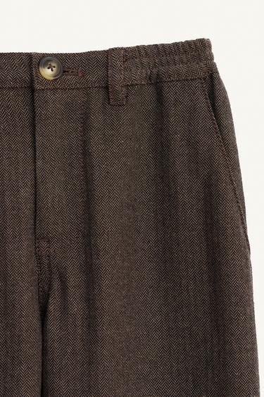 GERADE HOSE MIT FISCHGRÄTMUSTER – LIMITED EDITION - Taupegrau von Zara
