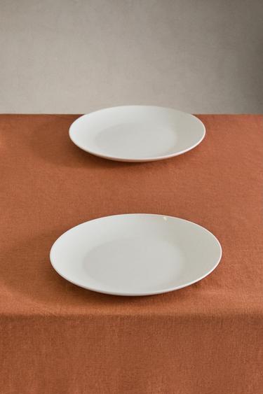 COLOURED WASHED LINEN TABLECLOTH - Brick by Zara - Image 1