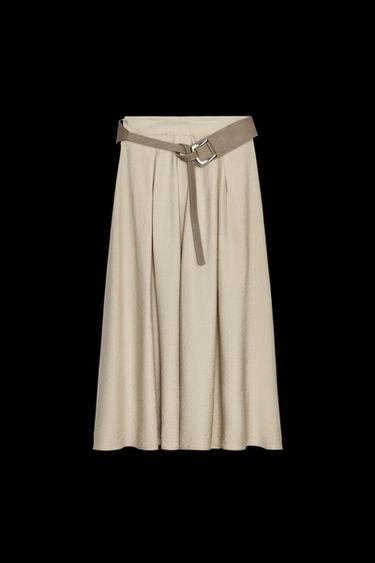 ROCK AUS ROBUSTEM STOFF MIT GÜRTEL - Hellbeige von Zara - Bild 0