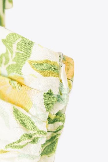 ROBE COURTE AVEC LIN IMPRIMÉ - Multicolore de Zara - Image 8
