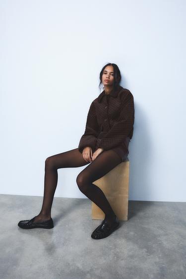 СТЕГАНАЯ ВЕЛЬВЕТОВАЯ КУРТКА — ТЕМНО-КОРИЧНЕВЫЙ от Zara — изображение 0