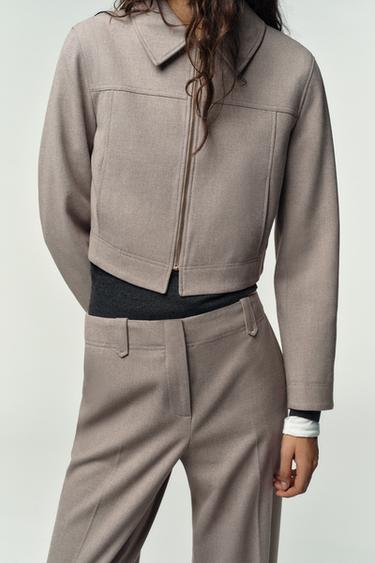 PANTALON DROIT TAILLE NORMALE - Sable / Chiné de Zara - Image 3