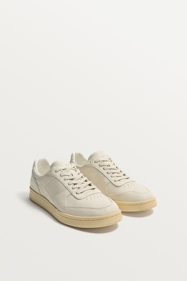 RETRO LEATHER TRAINERS - White by Zara