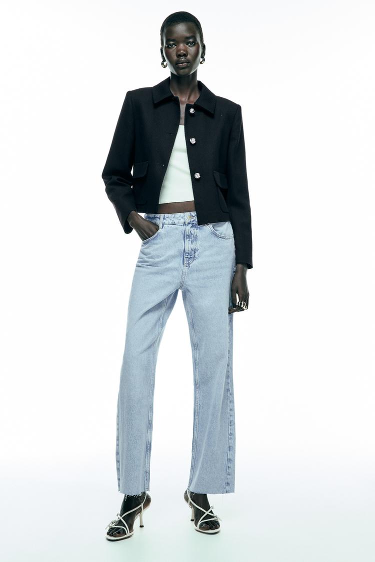 JACKET WITH GOLD BUTTONS Black ZARA Australia