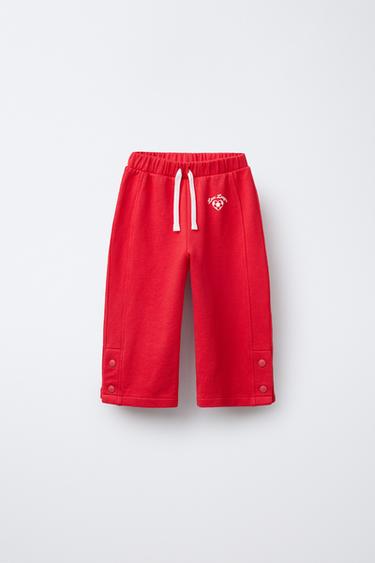 Zara SPORTY SNAP PANTS - Red / Coral - Image 0