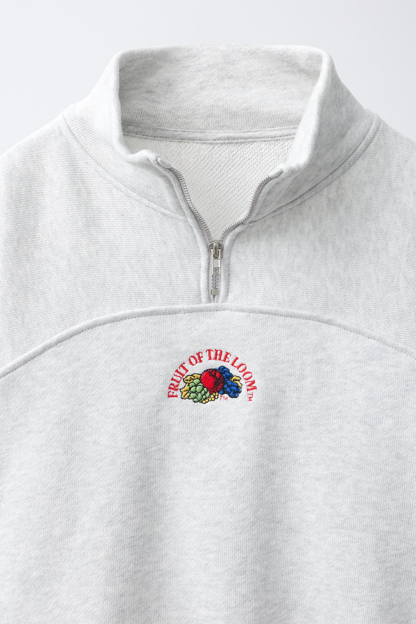 Детский свитшот Zara Fruit OF the Loom™ Embroidered Logo, цвет: Серый меланжевый — фото 3