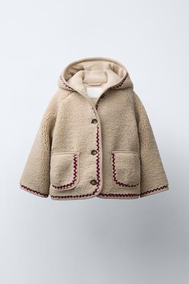 Zara WAVY TRIM FLEECE JACKET WITH POLAR FLEECE LINING - Light beige - Image 0