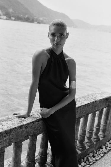 ROBE MIDI HALTER - Noir de Zara - Image 2