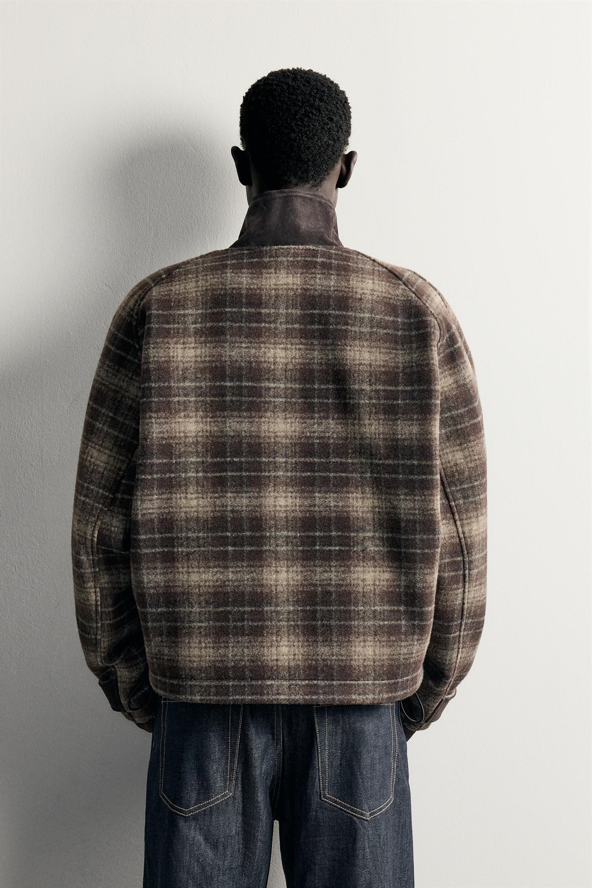 BLOUSON RELAXED FIT À CARREAUX CONTRASTE