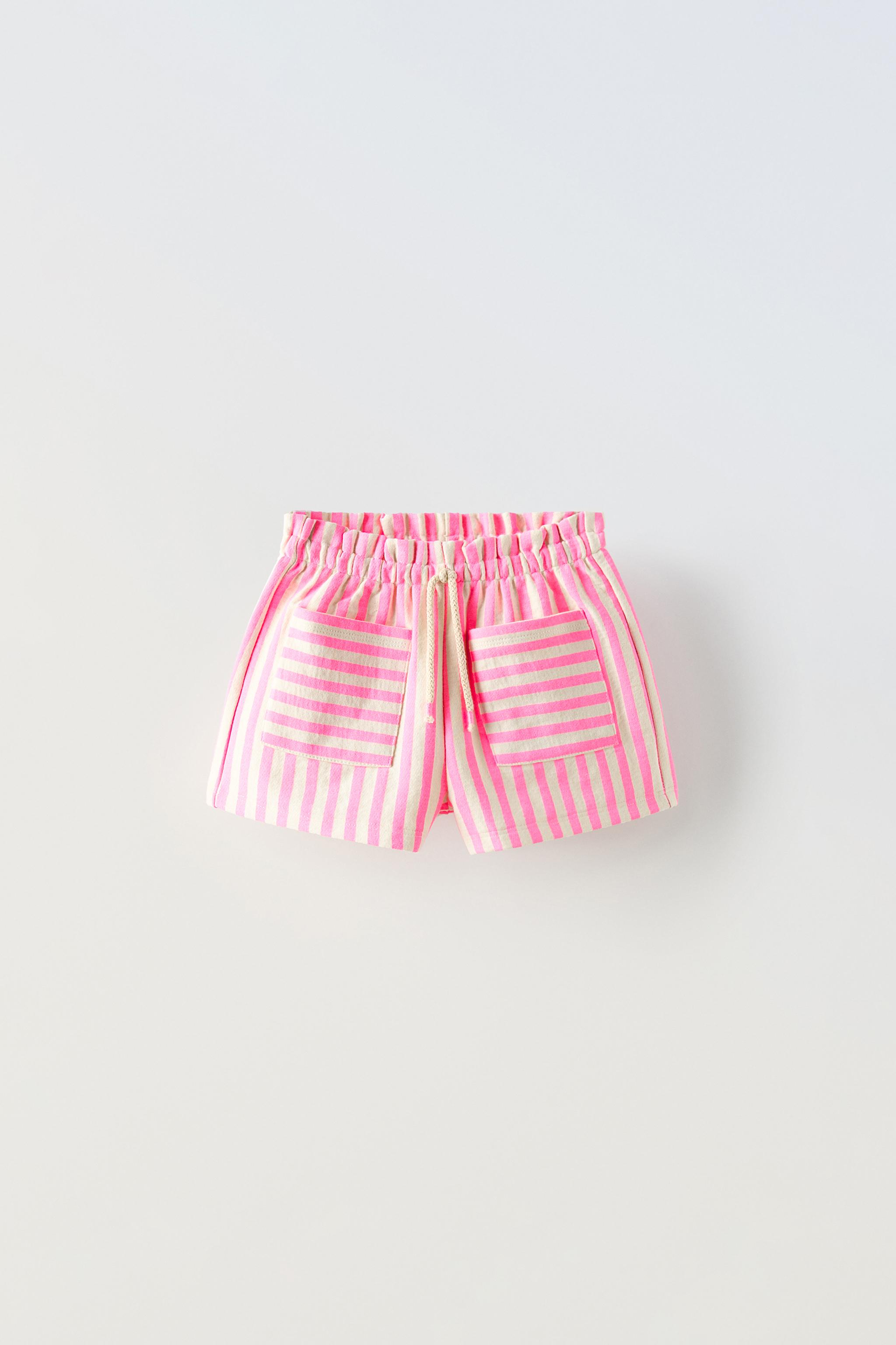 Pink striped shorts best sale