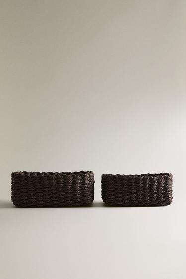 BRAIDED PAPER BASKET - Brown by Zara - Image 0