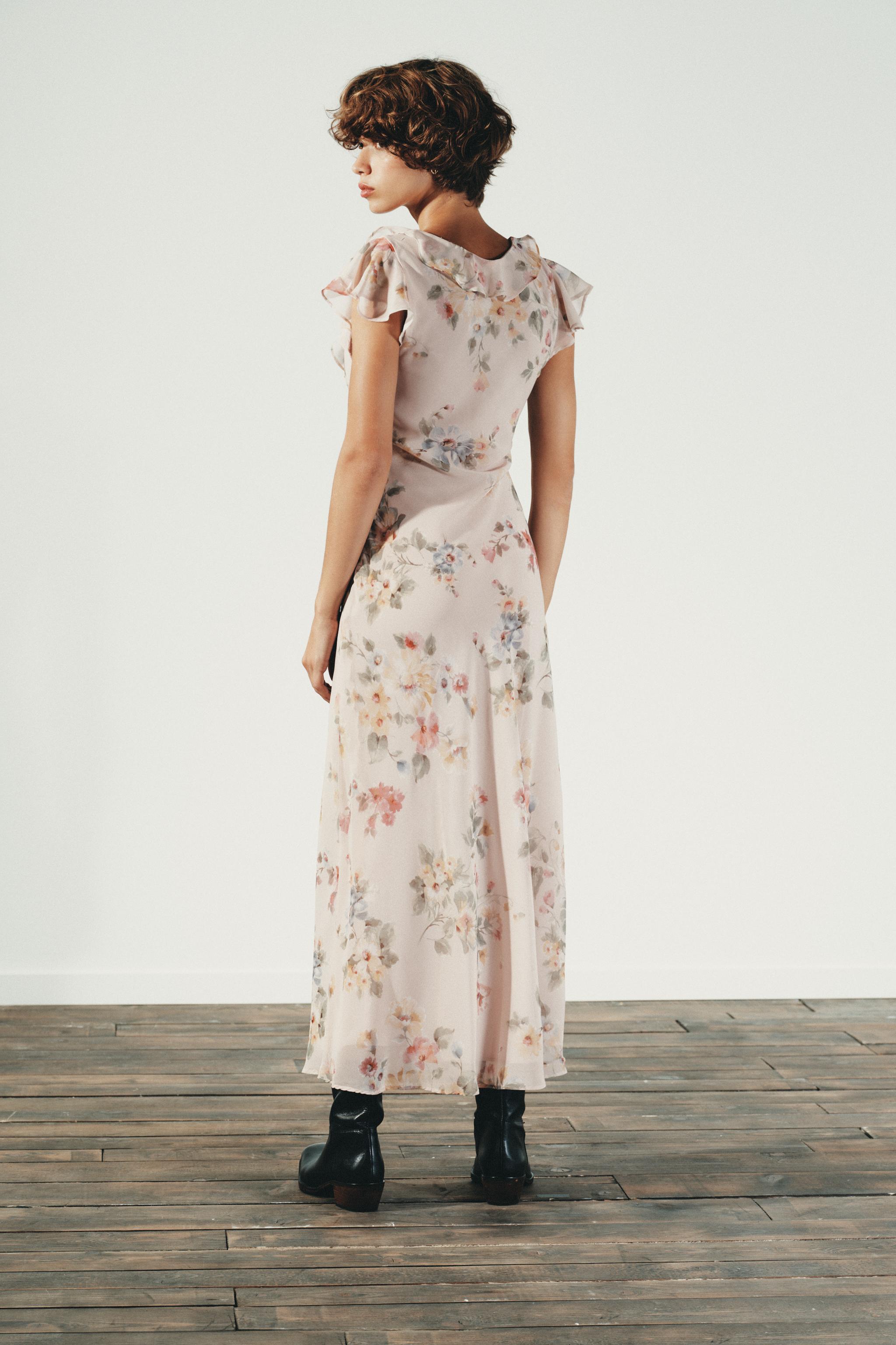 miimi 花柄 ワンピース フラワー柄ミディ丈ワンピース - 単一 | ZARA Japan / 日本