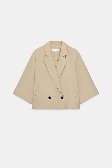 DOUBLE-BREASTED BUTTONED BLAZER - Light camel by Zara