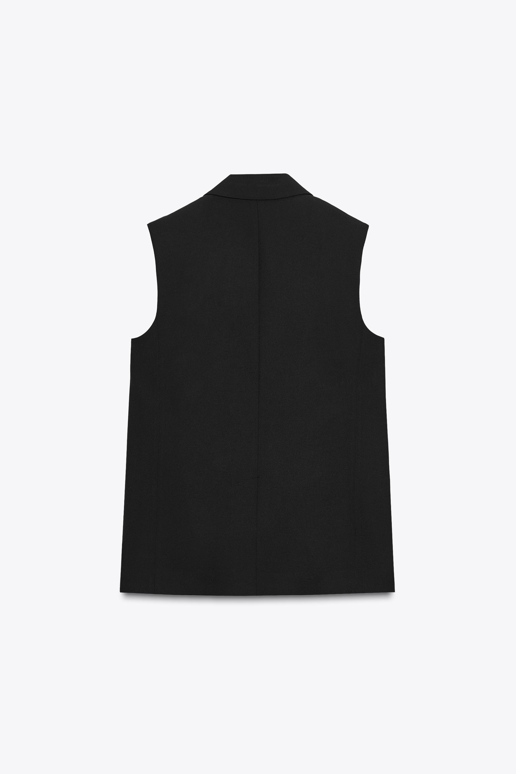 ZW COLLECTION OVERSIZED DOUBLE-BREASTED VEST - Black | ZARA