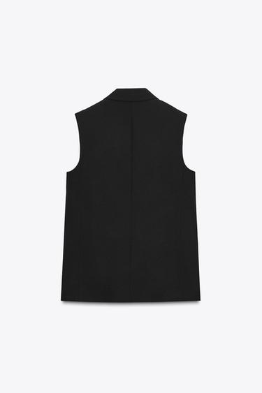 ZW COLLECTION OVERSIZE DOUBLE-BREASTED WAISTCOAT - Black by Zara