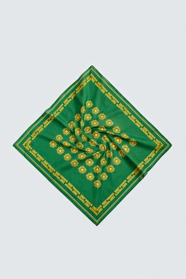 GRAPHIC PRINT BANDANA - Green by Zara