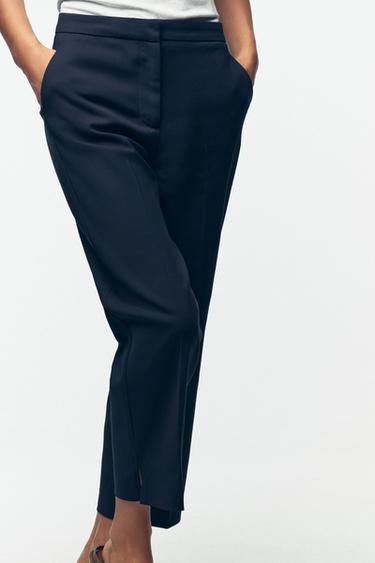 TROUSERS WITH VENT ON THE HEM - Dark navy by Zara - Image 5