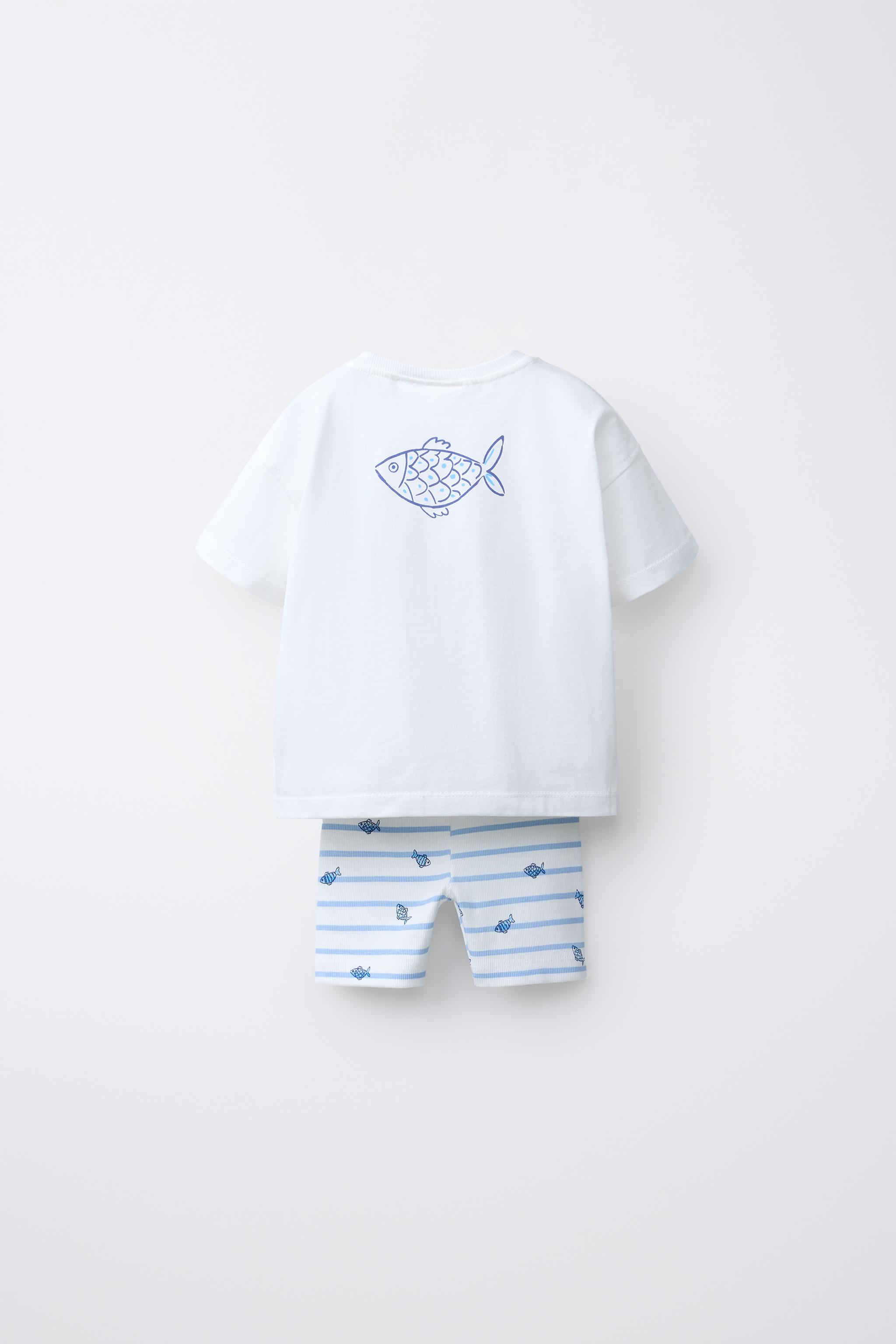 FISH T-SHIRT AND BIKER LEGGINGS SET