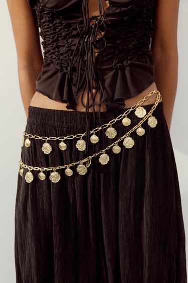 METAL COIN BELT - Golden by Zara