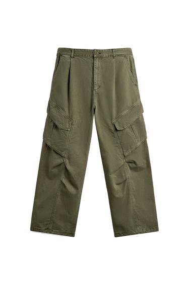 リラックスフィットカーゴパンツカーキZaraのリラックスフィットカーゴパンツ - カーキ 