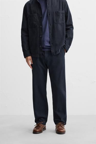 COTTON/LINEN TROUSERS - Bluish by Zara - Image 1