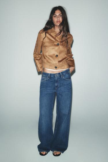 CAZADORA EFECTO ANTE DETALLES TRENZADOS - Tostado de Zara