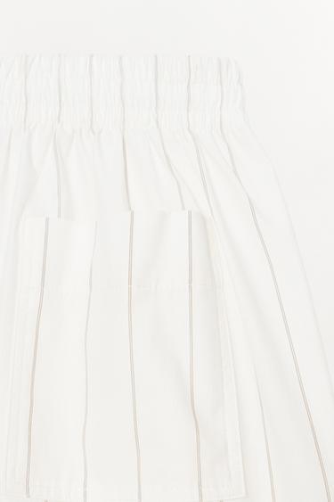 SHORT DE PYJAMA BOXER À RAYURES - Écru / Beige de Zara - Image 4