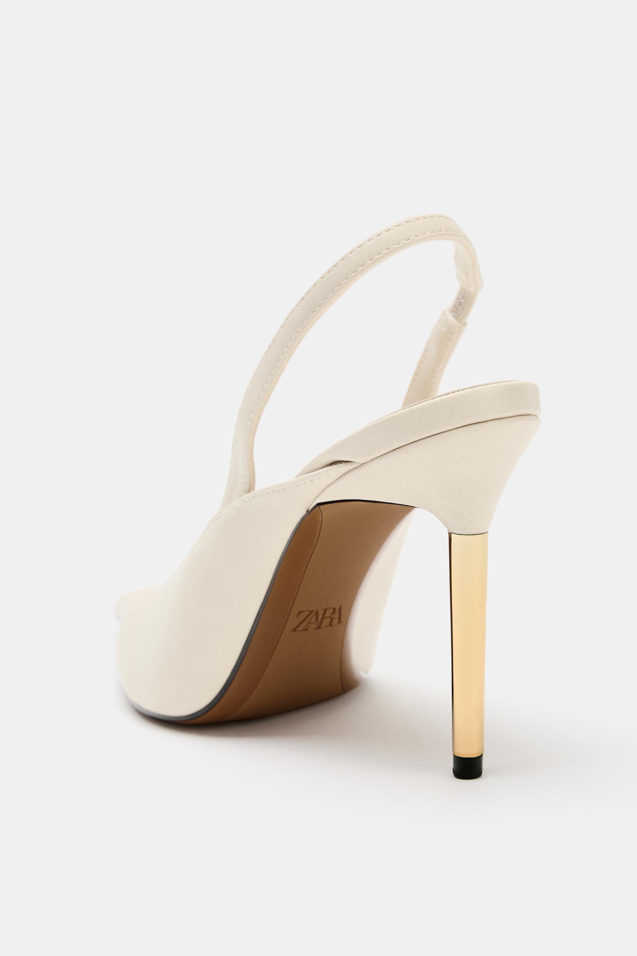METALLIC SLINGBACK HEELS
