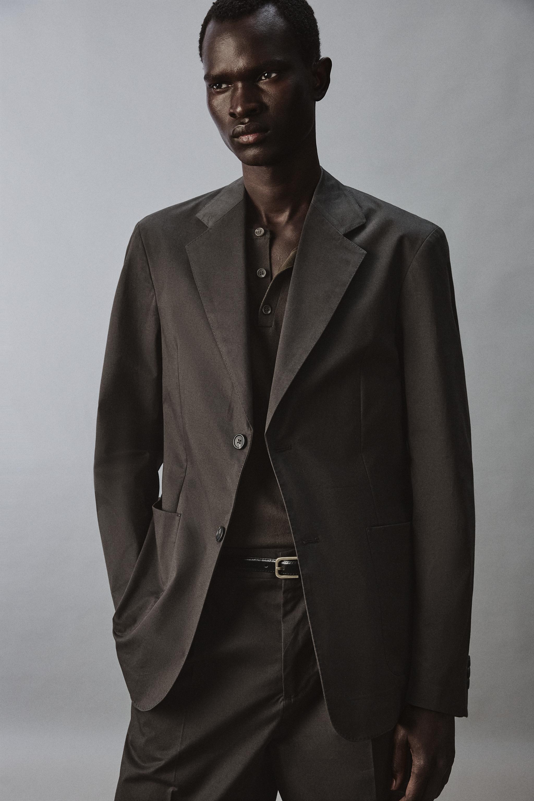 RELAXED FIT COTTON BLEND SUIT JACKET