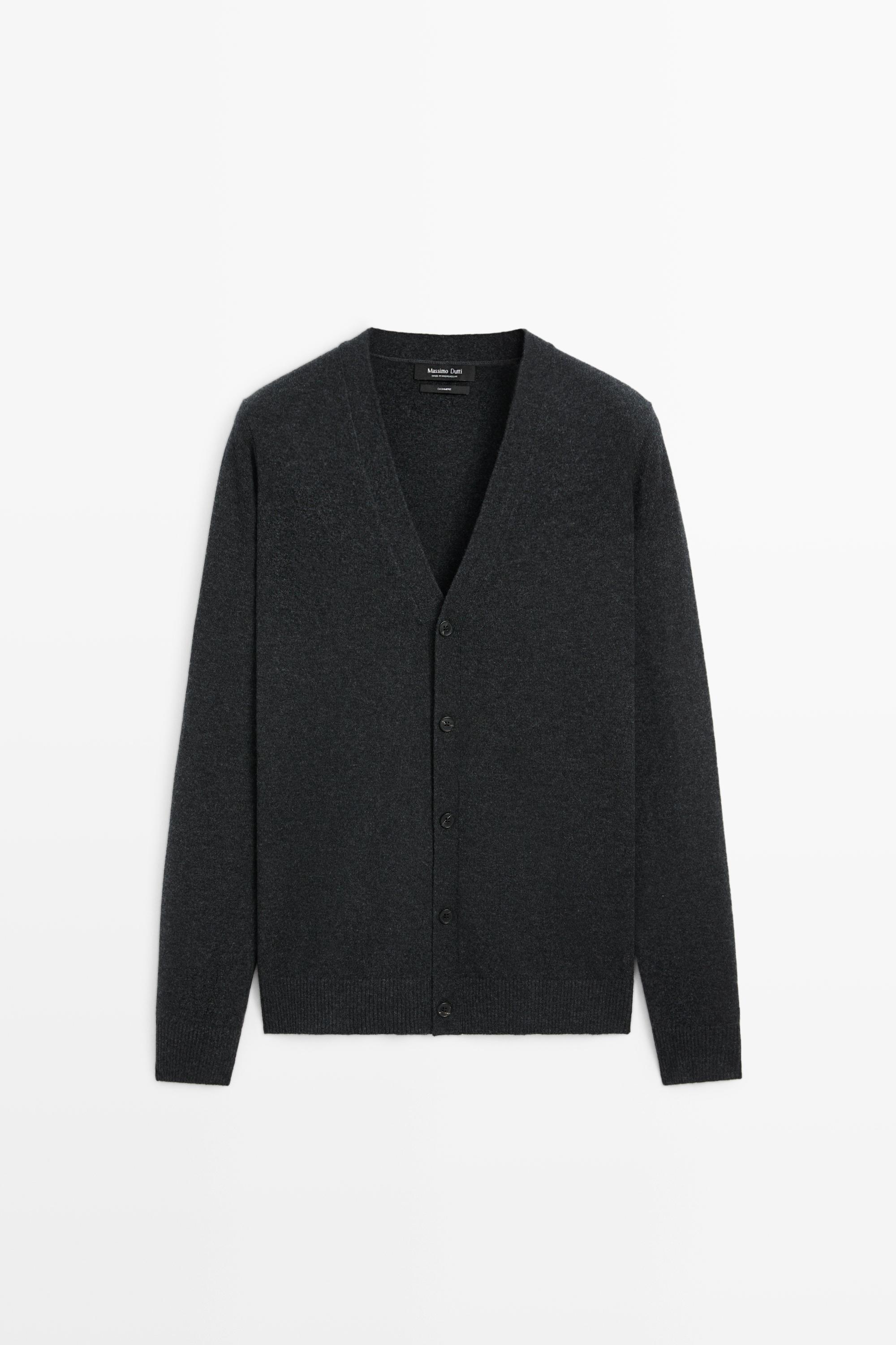 100% cashmere button-up knit cardigan