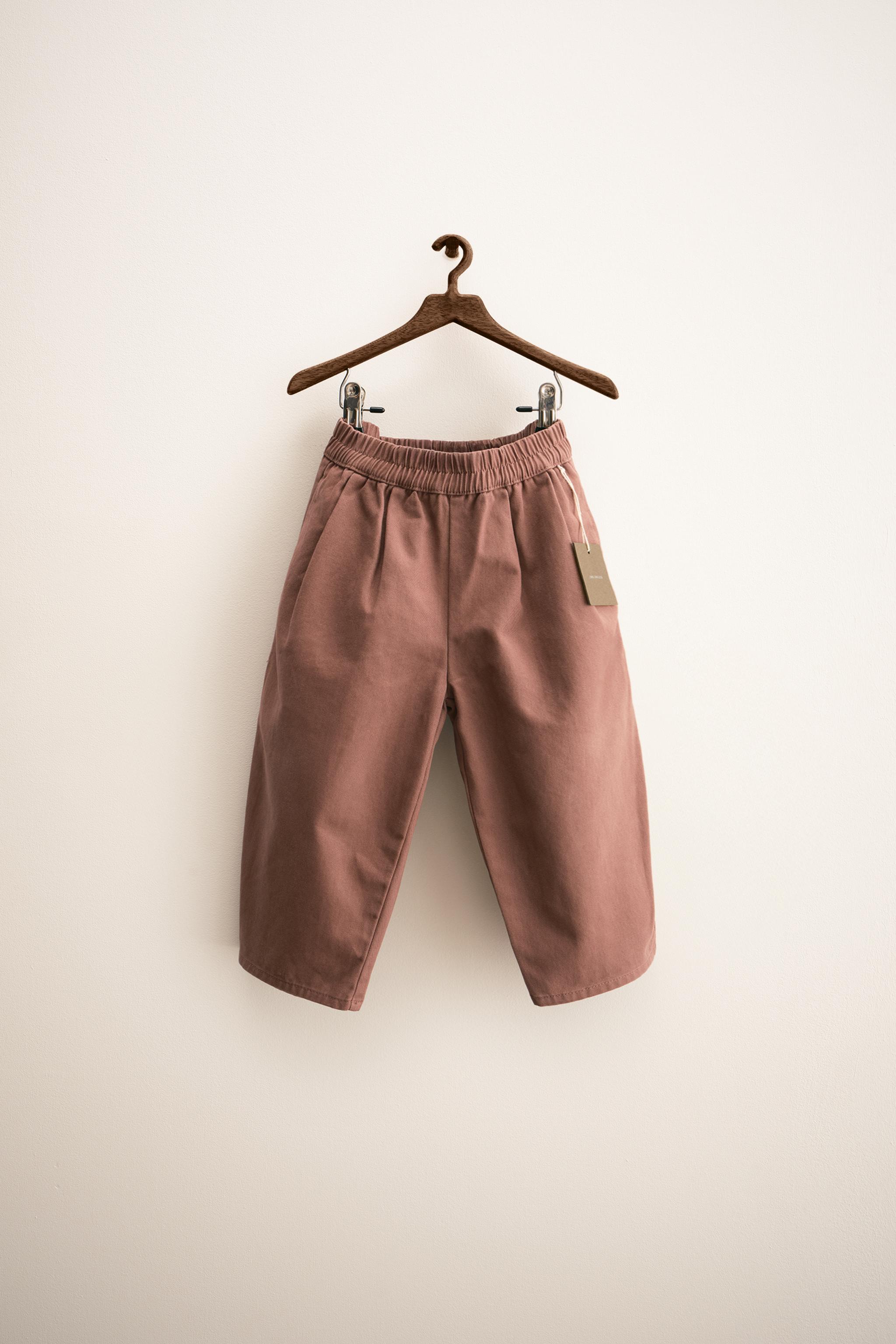 ☆ドイツ発*ZARA*新作*リネンブレンドバルーンパンツ/BROWN☆ ZW COLLECTION ラミーチェック柄バルーンパンツ - オレンジ色