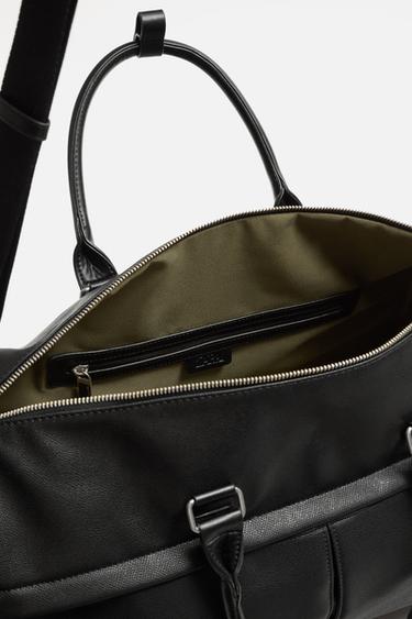 Zara TEXTURED TRAVEL BAG - Black